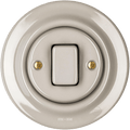 PORCELAIN WALL LIGHT SWITCH CAPPUCCINO FAT BUTTON - DYKE & DEAN