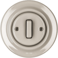 PORCELAIN WALL LIGHT SWITCH CAPPUCCINO SLIM BUTTON - DYKE & DEAN