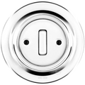 PORCELAIN WALL LIGHT SWITCH CHROME SLIM BUTTON - DYKE & DEAN