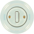 PORCELAIN WALL LIGHT SWITCH CONCHA SLIM BUTTON - DYKE & DEAN