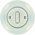PORCELAIN WALL LIGHT SWITCH CONCHA SLIM BUTTON - DYKE & DEAN