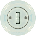 PORCELAIN WALL LIGHT SWITCH CONCHA TOGGLE - DYKE & DEAN