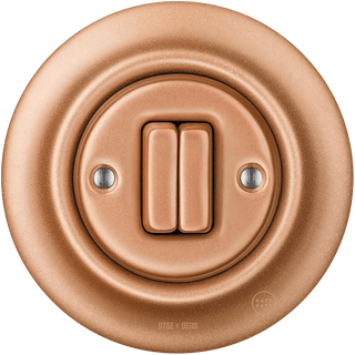 PORCELAIN WALL LIGHT SWITCH COPPER DOUBLE - DYKE & DEAN