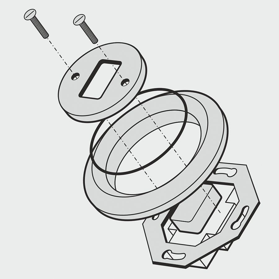 PORCELAIN WALL LIGHT SWITCH DARK GREY FAT BUTTON - DYKE & DEAN