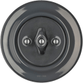 PORCELAIN WALL LIGHT SWITCH DARK GREY ROTARY - DYKE & DEAN