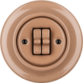 PORCELAIN WALL LIGHT SWITCH DERMA 2 TOGGLE - DYKE & DEAN