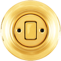 PORCELAIN WALL LIGHT SWITCH GOLD FAT BUTTON - DYKE & DEAN