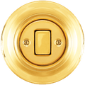 Gold porcelain wall light switch with fat button by Katy Paty