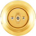 PORCELAIN WALL LIGHT SWITCH GOLD ROTARY - DYKE & DEAN