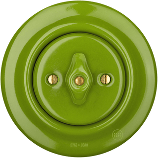 PORCELAIN WALL LIGHT SWITCH GREEN ROTARY - DYKE & DEAN