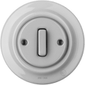 PORCELAIN WALL LIGHT SWITCH GREY SLIM BUTTON - DYKE & DEAN