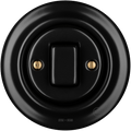 Matt Black porcelain wall light switch with fat button by Katy Paty