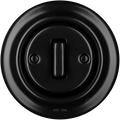 PORCELAIN WALL LIGHT SWITCH MATT BLACK SLIM BUTTON - DYKE & DEAN