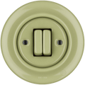 PORCELAIN WALL LIGHT SWITCH MOSS GREEN DOUBLE - DYKE & DEAN