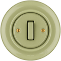 Moss Green porcelain wall light switch with slim button by Katy Paty