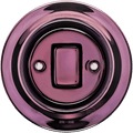PORCELAIN WALL LIGHT SWITCH PURPLE FAT BUTTON - DYKE & DEAN
