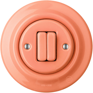 PORCELAIN WALL LIGHT SWITCH SALMON DOUBLE - DYKE & DEAN