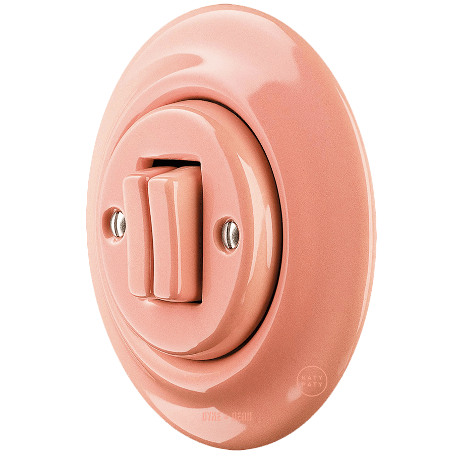 PORCELAIN WALL LIGHT SWITCH SALMON DOUBLE - DYKE & DEAN