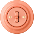 PORCELAIN WALL LIGHT SWITCH SALMON TOGGLE - DYKE & DEAN