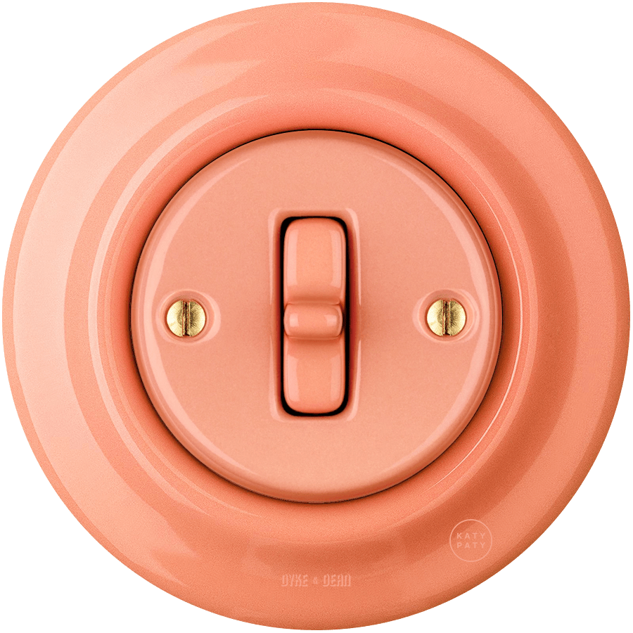PORCELAIN WALL LIGHT SWITCH SALMON TOGGLE - DYKE & DEAN