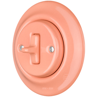 PORCELAIN WALL LIGHT SWITCH SALMON TOGGLE - DYKE & DEAN