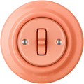 PORCELAIN WALL LIGHT SWITCH SALMON TOGGLE - DYKE & DEAN
