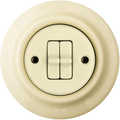 PORCELAIN WALL LIGHT SWITCH VANILLA 2 TOGGLE - DYKE & DEAN