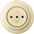 PORCELAIN WALL LIGHT SWITCH VANILLA ROTARY - DYKE & DEAN