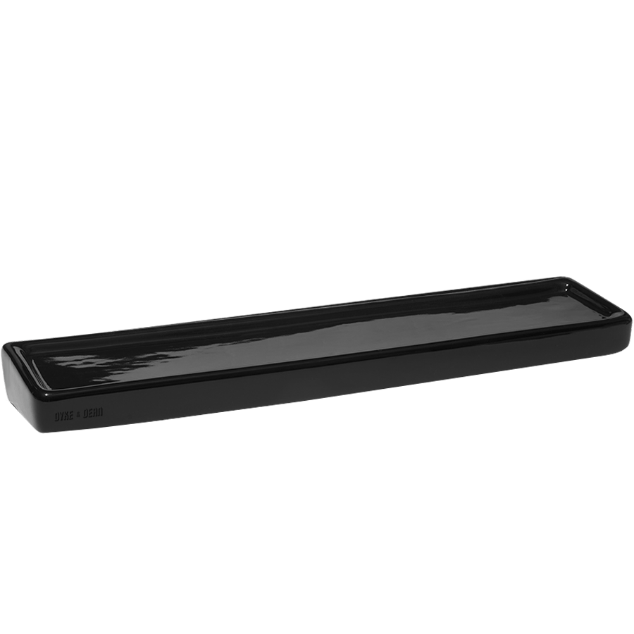 PORCELAIN WALL SHELF LARGE BLACK - DYKE & DEAN