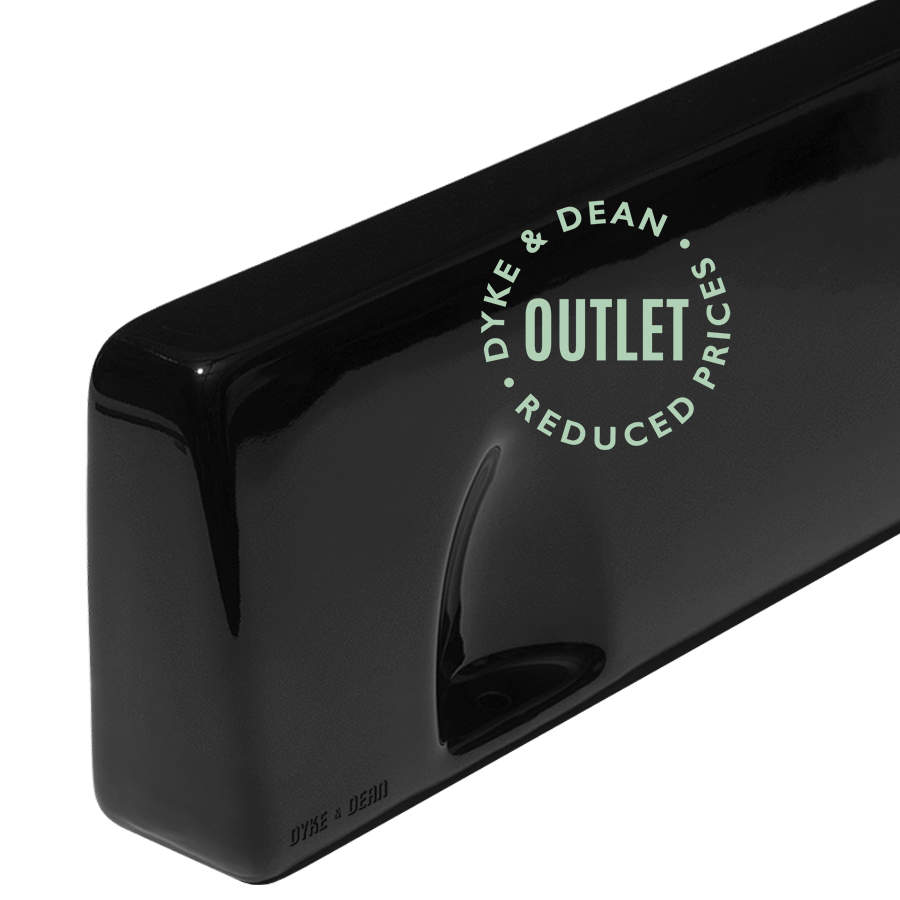 PORCELAIN WALL SHELF LARGE BLACK OUTLET - DYKE & DEAN