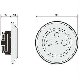 PORCELAIN WALL SOCKET AZURE TV ANTENNA - DYKE & DEAN