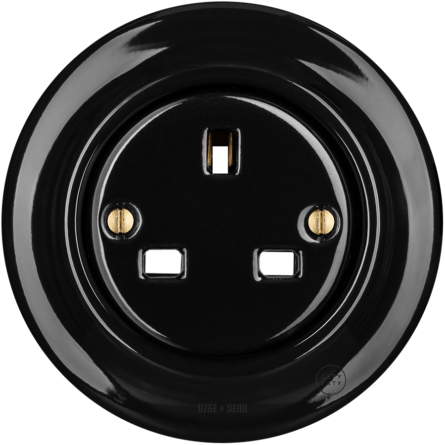 PORCELAIN WALL SOCKET BLACK UK - DYKE & DEAN