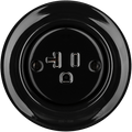 PORCELAIN WALL SOCKET BLACK USA 20 AMP - DYKE & DEAN