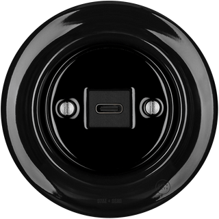 PORCELAIN WALL SOCKET BLACK USB-C - DYKE & DEAN
