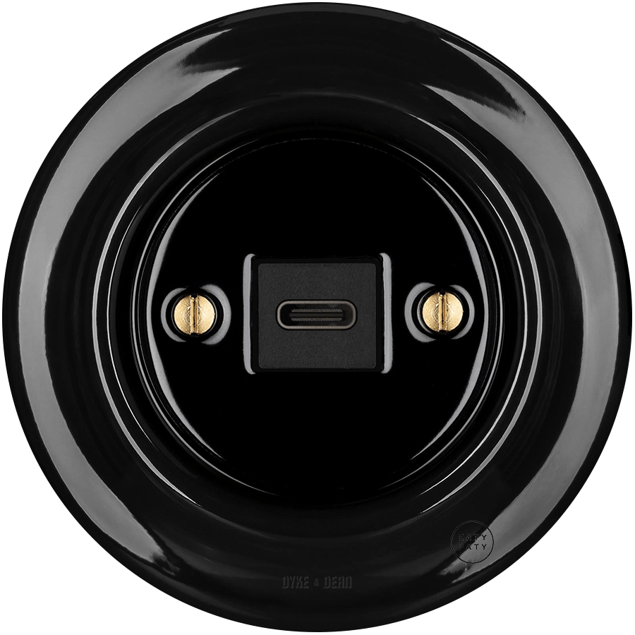 PORCELAIN WALL SOCKET BLACK USB-C - DYKE & DEAN