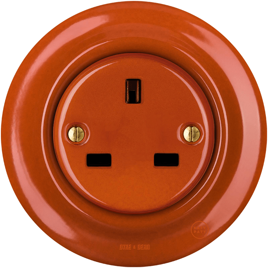 PORCELAIN WALL SOCKET BRICK RED UK - DYKE & DEAN