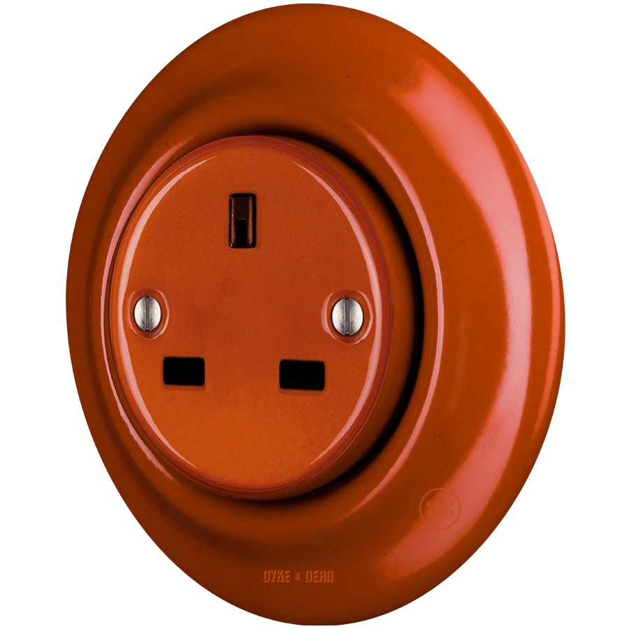 PORCELAIN WALL SOCKET BRICK RED UK - DYKE & DEAN