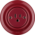 PORCELAIN WALL SOCKET BURGUNDY USA 15 AMP - DYKE & DEAN