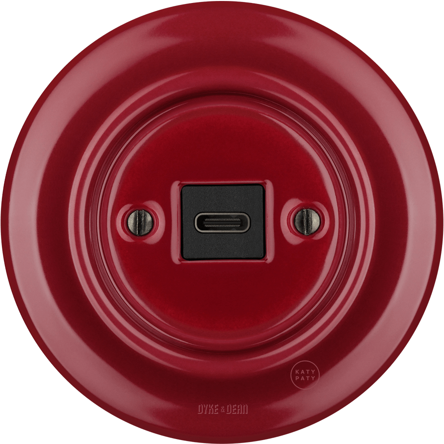 PORCELAIN WALL SOCKET BURGUNDY USB-C - DYKE & DEAN