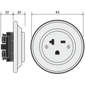 PORCELAIN WALL SOCKET CONCHA USA 20AMP - DYKE & DEAN