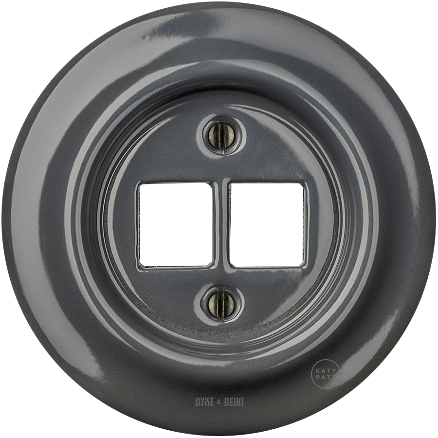 PORCELAIN WALL SOCKET DARK GREY PC/USB - DYKE & DEAN