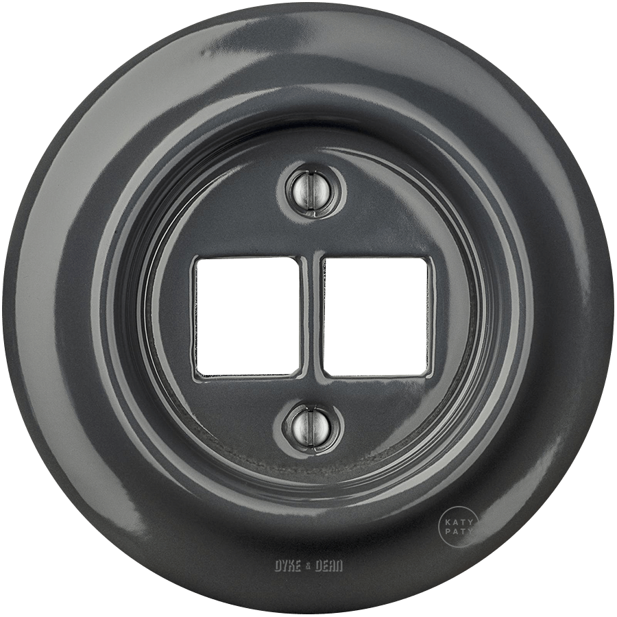 PORCELAIN WALL SOCKET DARK GREY PC/USB - DYKE & DEAN