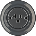 PORCELAIN WALL SOCKET DARK GREY USA 20 AMP - DYKE & DEAN