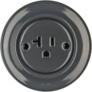 PORCELAIN WALL SOCKET DARK GREY USA 20 AMP - DYKE & DEAN