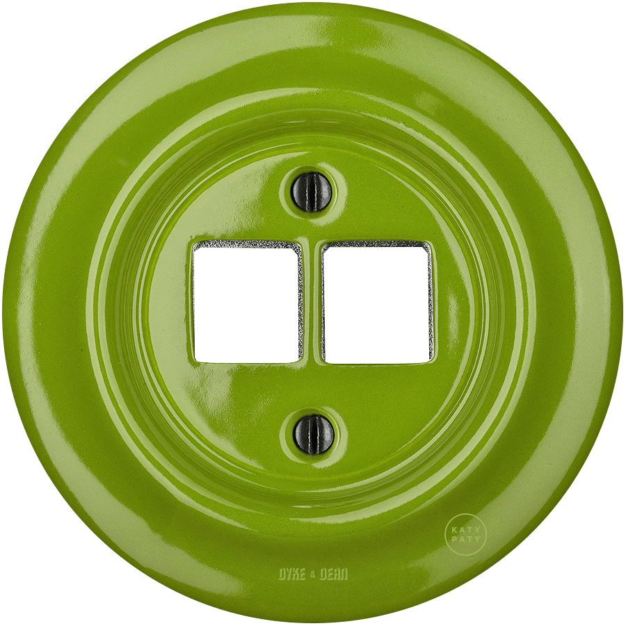 PORCELAIN WALL SOCKET GREEN PC/USB - DYKE & DEAN