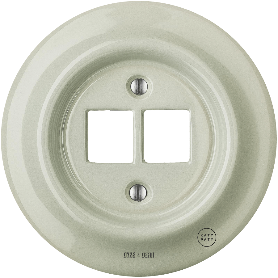 PORCELAIN WALL SOCKET GREY GREEN PC/USB - DYKE & DEAN