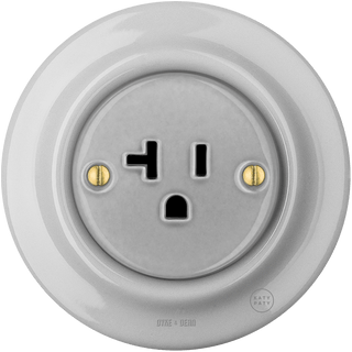 PORCELAIN WALL SOCKET GREY USA 20 AMP - DYKE & DEAN