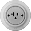 PORCELAIN WALL SOCKET GREY USA 20 AMP - DYKE & DEAN