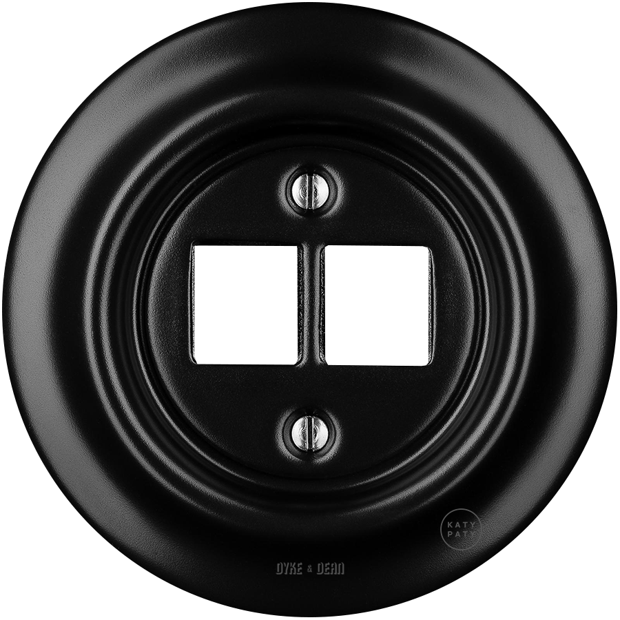 PORCELAIN WALL SOCKET MATT BLACK PC/USB - DYKE & DEAN