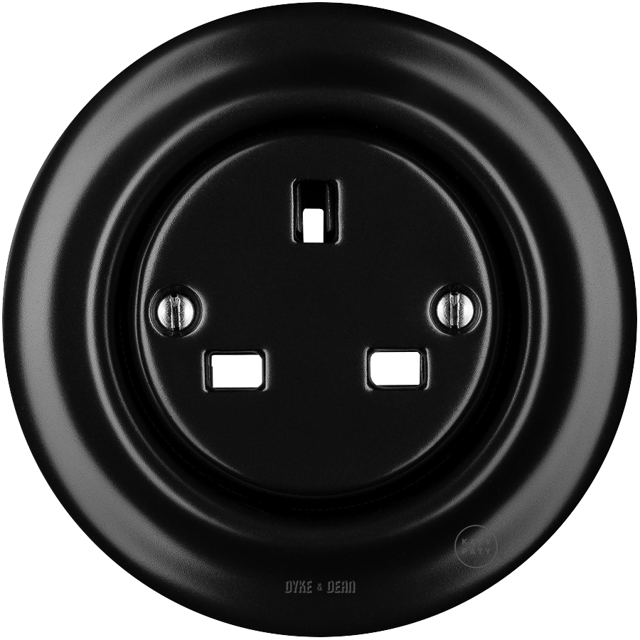 PORCELAIN WALL SOCKET MATT BLACK UK - DYKE & DEAN